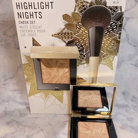 Bobbi Brown Highlight Nights Cheek Set - 2pc, Brush, Illuminating Powder, NEW - Picture 4 of 11